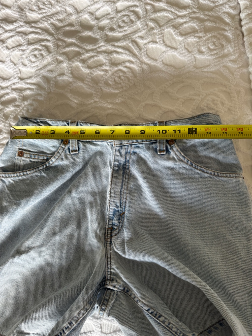 Levi’s 967 Relaxed Fit Shorts Y2K Orange Tab Light Wash Junior Size 9 - Picture 10 of 12